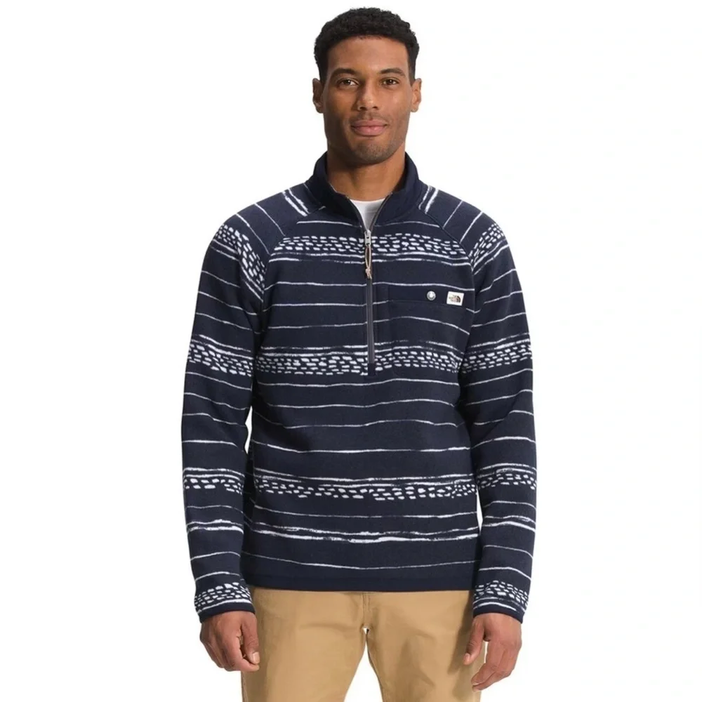 Mens The North Face Printed Gordon Lyons Quarter Zip Fleece Pullover Medium - Picture 2 of 13